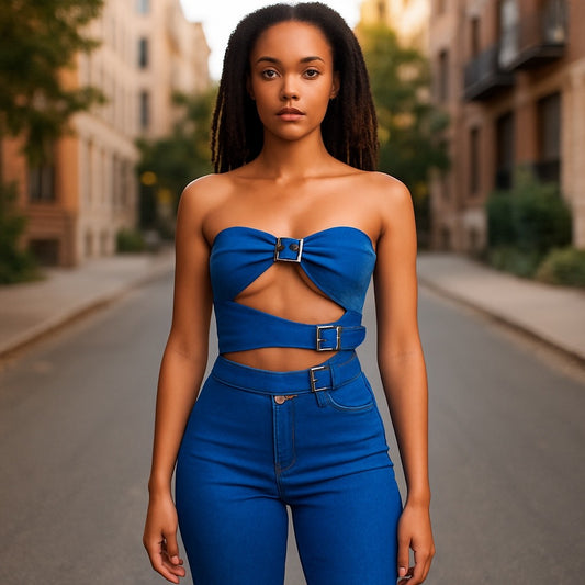 Denim Belt Top